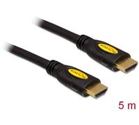 Câble de raccordement Delock HDMI Fiche mâle HDMI-A, Fiche mâle HDMI-A 5.00 m noir 82455 4K UHD, contacts dorés Câble HDMI