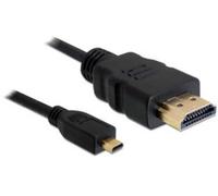 Câble de raccordement Delock HDMI Fiche mâle HDMI-A, Fiche mâle HDMI-Micro-D 2 m noir 82664 4K UHD, contacts dorés Câble HDMI