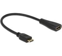 - Câble HDMI avec Ethernet - 19 pin mini HDMI Type C mâle pour HDMI femelle - 23 cm - noir