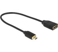 Delock - Adaptateur HDMI - HDMI femelle pour 19 pin micro HDMI Type D mâle - 20 cm - triple blindage - noir - support 4K