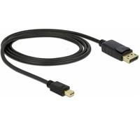 Câble de raccordement Delock Mini-Display / DisplayPort Fiche mâle Mini DisplayPort, Fiche mâle DisplayPort 1 m noir 82698 blindage triple, contacts dorés