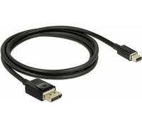 Câble de raccordement Delock Mini-Display / DisplayPort Fiche mâle Mini DisplayPort, Fiche mâle DisplayPort 1 m noir 84927 contacts dorés, torsadé, blindage
