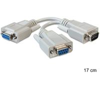 Cable - Delock - Seriell D-Sub9 -> 2x D-Sub9 St/Bu/Bu 0,17m G