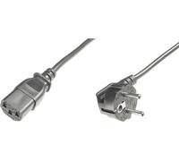 Power Cord, CEE 7/7 (Typ-F) 90ø angled - C13 M/F, 1.8m, H05VV-F3G 0.75qmm, black