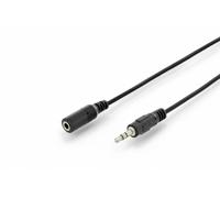 Câble de raccordement Digitus DB-510200-015-S Jack audio [1x Jack mâle 3.5 mm - 1x Jack femelle 3.5 mm] 1.50 m noir blindage