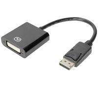 Câble de raccordement Digitus DisplayPort / DVI Fiche mâle DisplayPort, Prise femelle DVI-I 24+5 pôles 0.15 m noir