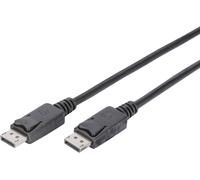 Câble de raccordement Digitus DisplayPort Fiche mâle DisplayPort, Fiche mâle DisplayPort 2.00 m noir DB-340100-020-S rond, blindage double Câble DisplayPort