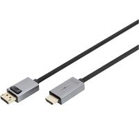 Câble de raccordement Digitus DisplayPort / HDMI Fiche mâle DisplayPort, Fiche mâle HDMI-A 3 m noir DB-340202-030-S 4K UHD, blindage triple, flexible, sans