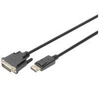 Câble de raccordement Digitus DVI / DisplayPort Fiche mâle DisplayPort 3.00 m noir DB-340301-030-S blindage double, blindé Câble