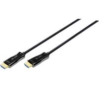 Câble de raccordement Digitus HDMI / fibre optique Fiche mâle HDMI-A, Fiche mâle HDMI-A 10.00 m noir AK-330125-100-S 4K UHD Câble