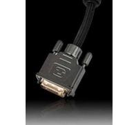 Câble de raccordement DVI-D 24+1, prise métallique des deux côtés, avec noyaux en ferrite et contacts dorés, dans une gaine en nylon, noir, 10m, shiverpeaks® PREMIUM-Li (77448-10.0-SBN)