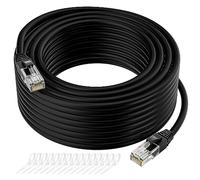 Câble de raccordement Ethernet Cat5e de 2,5 m, cordon réseau LAN RJ45 pour ordinateur, câble noir, 1,0 Gbit/s 350 MHz UTP CCA 24 AWG, avec 15 attaches de câble