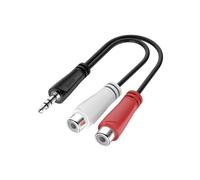 Câble de raccordement Hama 00200350 Jack / Cinch-RCA audio [1x adaptateur Cinch / RCA - 1x Jack mâle 3.5 mm] 0.15 m noir