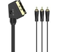 Câble de raccordement Hama Cinch-RCA / péritel AV [3x Cinch-RCA mâle - 1x péritel mâle] 1.5 m noir