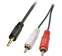 Câble de raccordement LINDY 35682 Cinch-RCA / Jack audio [2x Cinch-RCA mâle - 1x Jack mâle 3.5 mm] 3.00 m noir