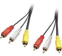 Lindy 35690 câble audio 1 m 3 x RCA Noir, Rouge, Blanc, Jaune