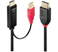 Câble de raccordement LINDY Fiche mâle DisplayPort, Fiche mâle HDMI-A, USB-A