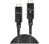 Lindy - Câble HDMI avec kit Ethernet - 19 pin micro HDMI Type D mâle pour 19 pin micro HDMI Type D mâle - 30 m - cuivre hybride/fibre optique - noir - support 4K