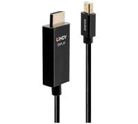 Câble de raccordement LINDY Fiche mâle Mini DisplayPort, Fiche mâle HDMI-A 3.00 m noir 40923 Câble DisplayPort