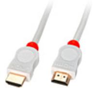 Câble de raccordement LINDY HDMI Fiche mâle HDMI-A, Fiche mâle HDMI-A 3.00 m blanc 41413 4K UHD, rond, certifié UL, blindage double, conducteur intérieur