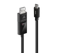 Câble de raccordement LINDY USB-C® USB-C® mâle, Fiche mâle DisplayPort 1 m noir 43341 Câble DisplayPort