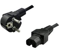 Câble de raccordement LogiLink alimentation [1x Prise mâle coudée + contact de protection - 1x Secteur femelle C15] 2.00 m noir