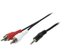 Câble de raccordement LogiLink CA1042 Jack / Cinch-RCA audio 1.50 m noir (mat)
