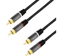 Câble de raccordement LogiLink CA1204 Cinch-RCA audio 2.0 m noir blindé, code couleur