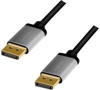 LogiLink Câble DisplayPort CDA0100 1 m DP 1.2 mâle-mâle 21,6 Gbit/s Contacts or Noir/Gris
