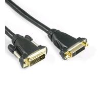 Câble de raccordement Lyndahl DVI Fiche mâle DVI-I 24+5 pôles, Prise femelle DVI-I 24+5 pôles 0.5 m noir LKDVFM30005 Câble DVI