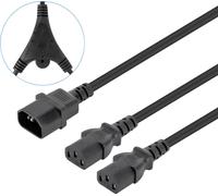 Câble de raccordement Manhattan alimentation [2x Secteur femelle C13 - 1x Secteur mâle C14] 1.8 m noir