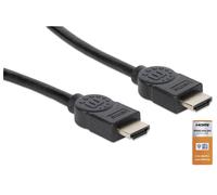 Câble de raccordement Manhattan HDMI Fiche mâle HDMI-A, Fiche mâle HDMI-A 1.00 m noir 354837 4K UHD, canal de retour audio