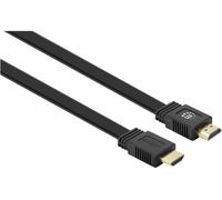 Câble de raccordement Manhattan HDMI Fiche mâle HDMI-A, Fiche mâle HDMI-A 15.00 m noir 355650 4K UHD, blindage double, plat
