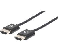 Câble de raccordement Manhattan HDMI Fiche mâle HDMI-A, Fiche mâle HDMI-A 3.00 m noir 394376 4K UHD, canal de retour audio Câble HDMI