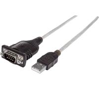 Câble de raccordement Manhattan USB 1.1, série [1x USB 1.1 type A mâle - 1x SUB-D mâle 9 pôles] 0.45 m argent-noir