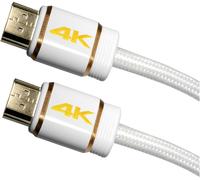 Câble de raccordement Maxtrack HDMI Fiche mâle HDMI-A, Fiche mâle HDMI-A 3.00 m blanc C 216-3 L 4K UHD Câble HDMI