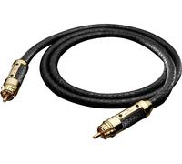 Câble de raccordement Oehlbach 13826 [1x Cinch-RCA mâle - 1x Cinch-RCA mâle] 1.00 m noir contacts dorés, gaine en cuir