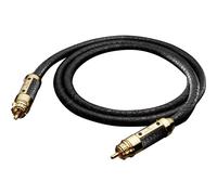 Câble de raccordement Oehlbach 13826 [1x Cinch / RCA mâle - 1x Cinch / RCA mâle] 1 m noir contacts dorés, gaine en cuir