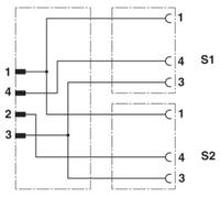 Câble de raccordement Phoenix Contact SAC-3P-M12Y/2X0,6-PUR/M 8FR 1671386 0.60 m Nombre de pôles: 3 1 pc(s)