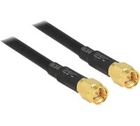 Câble de raccordement pour antenne WiFi Delock 88892 [1x SMA mâle - 1x SMA mâle] 2.00 m noir contacts dorés