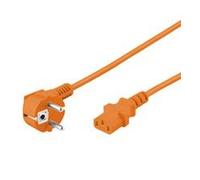 Cordon dalimentation à angle (schuko à la norme iec 320 c13) orange 2m goobay 95288