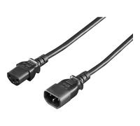 Câble de raccordement pour blocs d'alimentation coudé Rittal [1x Secteur mâle C14 - 1x Secteur femelle C13]