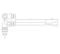 Câble de raccordement pour capteurs/actionneurs M12 male droit , extrémités ouvertes Pôle: 5 TE Connectivity 2273088-3 1 pc(s)