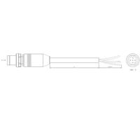 Câble de raccordement pour capteurs/actionneurs M8 mâle droit, extrémités ouvertes Pôle: 3 TE Connectivity 2273000-3 1 pc(s)