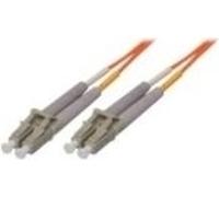 Câble de raccordement pour fibre optique, 50/125 µm, fibre OM2, LC duplex mâle/femelle, orange, 25.0 m (85325)