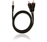 Câble de raccordement RCA D1C84012 Jack / Cinch-RCA audio [2x Cinch-RCA mâle - 1x Jack mâle 3.5 mm] 0.50 m noir