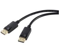 Câble de raccordement Renkforce DisplayPort Fiche mâle DisplayPort, Fiche mâle DisplayPort 5.00 m noir RF-5245270 4K UHD Câble DisplayPort