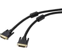 Câble de raccordement Renkforce DVI Fiche mâle DVI-D 24+1 pôles, Fiche mâle DVI-D 24+1 pôles 5.00 m noir RF-4695146 blindage