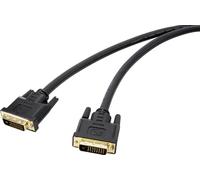 Câble de raccordement Renkforce DVI Fiche mâle DVI-D 24+1 pôles, Fiche mâle DVI-D 24+1 pôles 7.50 m noir RF-4680662 contacts dorés Câble DVI