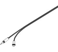 Câble de raccordement Renkforce RF-3432028 Apple Lightning / Jack audio [1x Dock mâle Lightning - 1x Jack mâle 3.5 mm] 1.20 m noir connecteur aluminium
